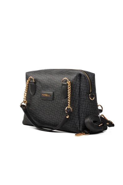 Forelli Siyah  Kadın Omuz Çantası 4A06 Çanta - Resim 3