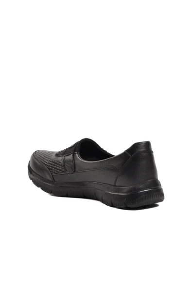 Voyager Siyah Hakiki Deri Kadın Günlük Ayakkabı 9294 Z - Resim 4