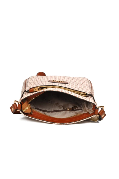 Forelli Bej Suni Deri Kadın Omuz Çantası 4A43 Çanta - Resim 4