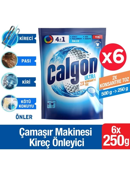 Calgon Ultra Konsantre 4ü1 Arada Toz 6 x 250 gr - 2