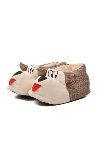 Ayakmod Kahve-Bej  Kadın Panduf Köpekli Panduf G - 4