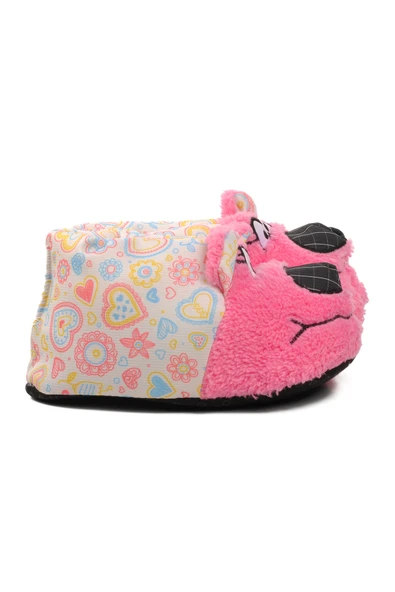 Ayakmod Pembe-Bej  Kadın Panduf Ayıcıklı Panduf G - 2