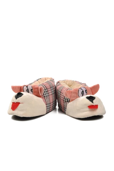 Ayakmod Pembe-Bej  Kadın Panduf Köpekli Panduf G