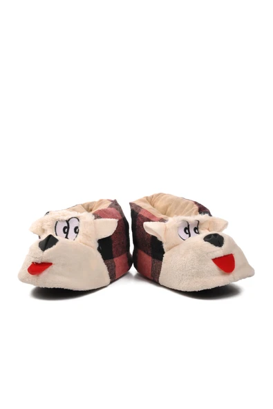 Ayakmod Pembe-Siyah-Bej  Kadın Panduf Köpekli Panduf G