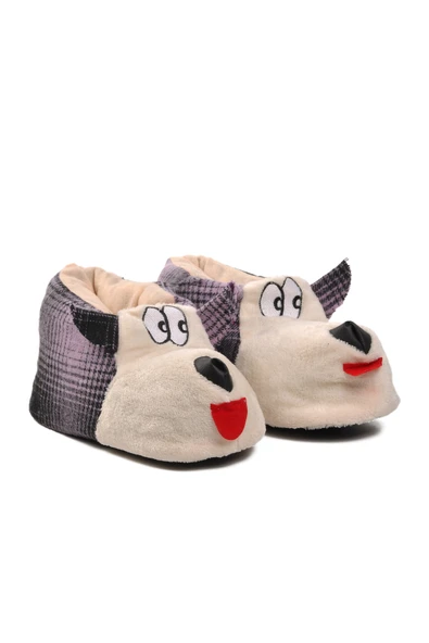 Ayakmod Mor-Bej  Kadın Panduf Köpekli Panduf G - 3