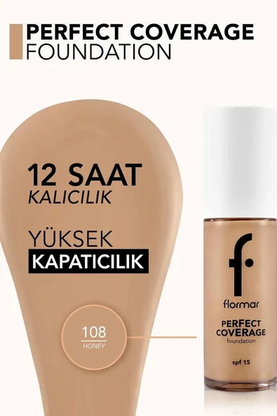 Flormar Perfect Coverage Fondöten 108 Honey - Yeni - 4