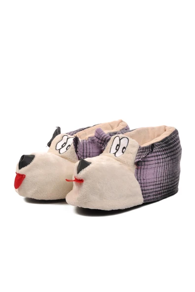 Ayakmod Mor-Bej  Kadın Panduf Köpekli Panduf G - 4