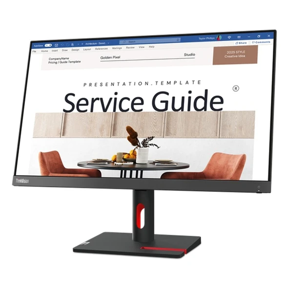 Lenovo ThinkVision S24i-30 63DEKAT3TK 23.8" 100Hz 4Ms VGA+HDMI FullHD IPS Vesa Monitör - Resim 3