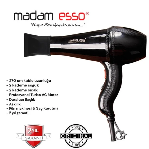Madam Esso Mdm-9600 Profesyonel Fön Makinesi & Saç Kurutma Makinesi - 3