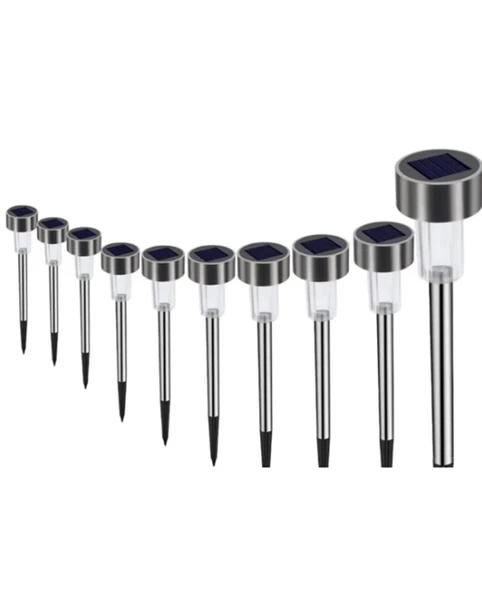 samur parti parti aksesuar & kostüm Metal Gövdeli Solar Bahçe Lambası 10'lu - 2