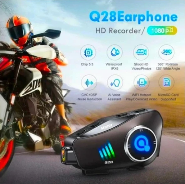 Q28 Kameralı Bluetooth Intercom Seti - 3