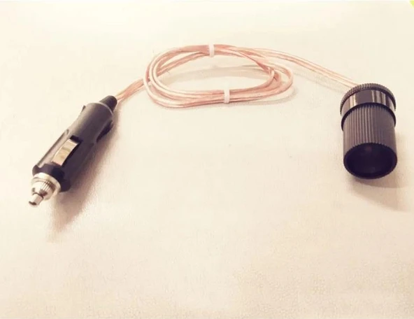 12 ve 24 Volt Uyumlu Araç  Çakmaklık Uzatma Kablosu - 10 Metre