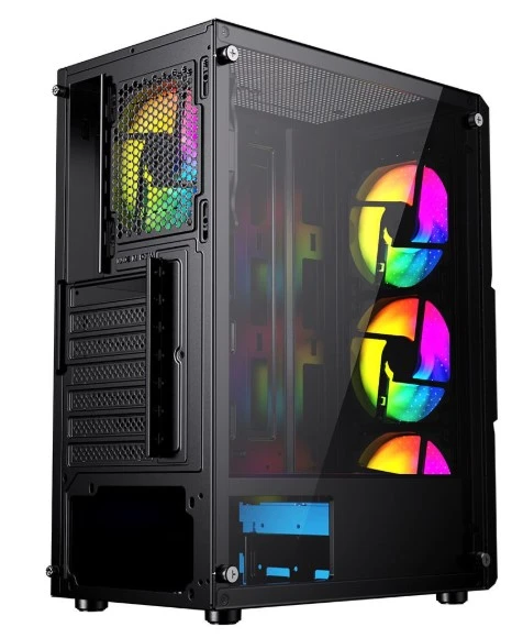 GameBooster GB-PW908B  USB 3.0, ATX Mesh, Fixed RGB Fan, Siyah Kasa  (PSU yok) - 2
