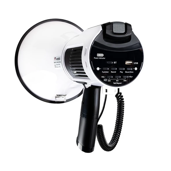 Westa Megafon Usb li Bluetooth Şarjlı Mikrofonlu 100 Watt Cankurtaran Çalışma Alanı Dış Alan Hoparlör Megafonu - 2