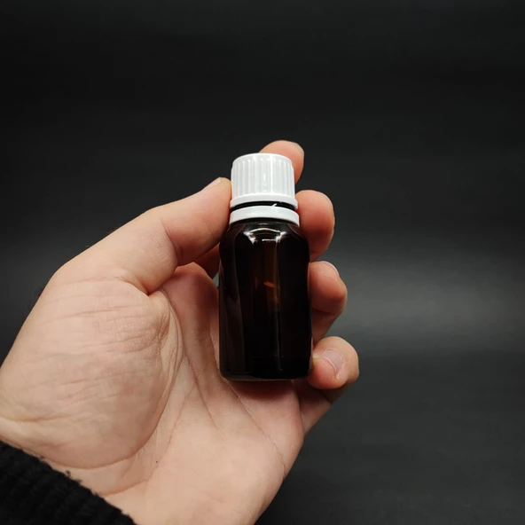 15 cc Fırçalı Cam  Şişe - Amber , 15 ml Kilitli Kapaklı Fırçalı Cam Şişe  x 3 Adet
