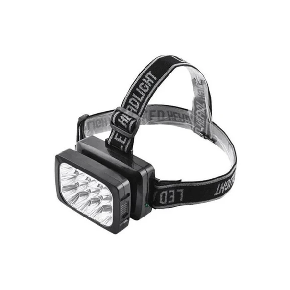 12 Ledli Şarjlı Kafa Lambası Power Ledli Kafa Feneri Tepe Lambası - Resim 2