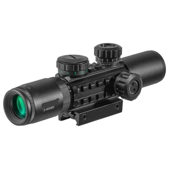 Raylı Çift Işıklı Dürbünü C3-9X26 EG 11 Mm / 22 Mm - 2