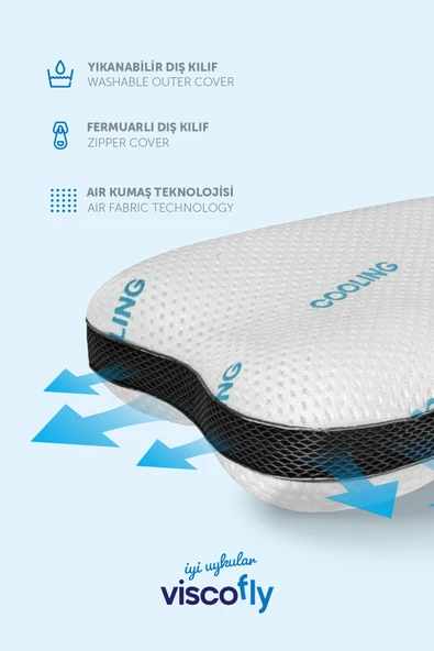 Viscofly Horlama Azaltıcı Çift Taraflı Visco Four Season Yastık - Resim 2