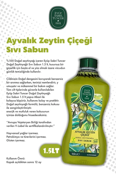 Ayvalık Zeytin Çiçeği ve Amber Sıvı Sabun 1.5L  Eyüp Sabri Tuncer ve ROSIE - 3