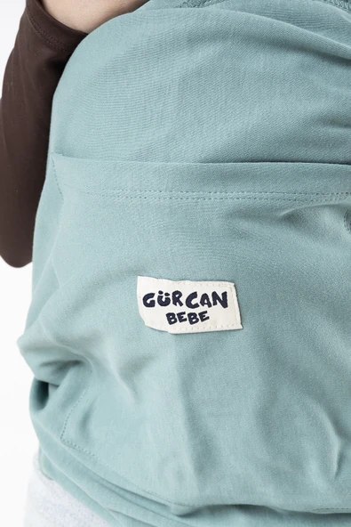 Gürcan Bebe Sling Anakucağı Cepli Bebek Taşıma Şalı Yeşil - 5