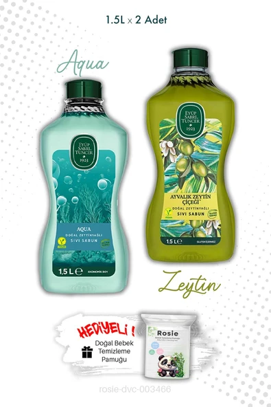 Ayvalık Zeytin Çiçeği ve Aqua Sıvı Sabun 1.5L ve ROSIE ürün görseli