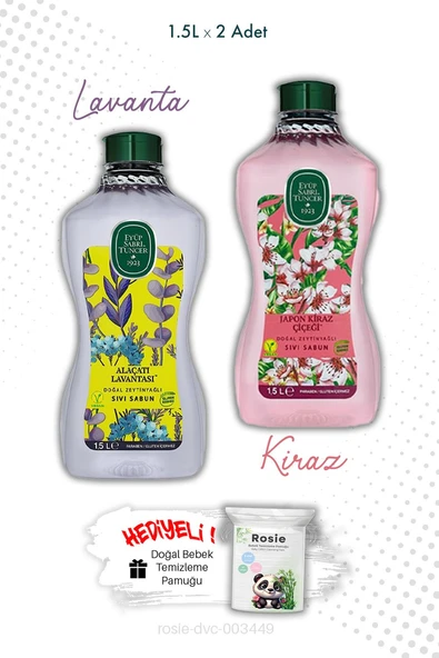 Alaçatı Lavantası ve Japon Kiraz Çiçeği Sabun 1.5L  Eyüp Sabri Tuncer ve ROSIE ürün görseli