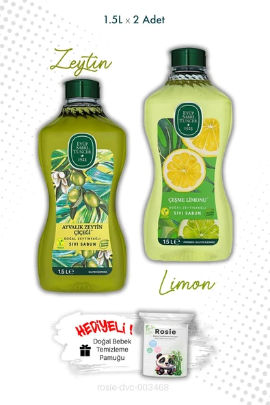 Limon ve Ayvalık Zeytin Çiçeği Sıvı Sabun 1.5L ve ROSIE ürün görseli