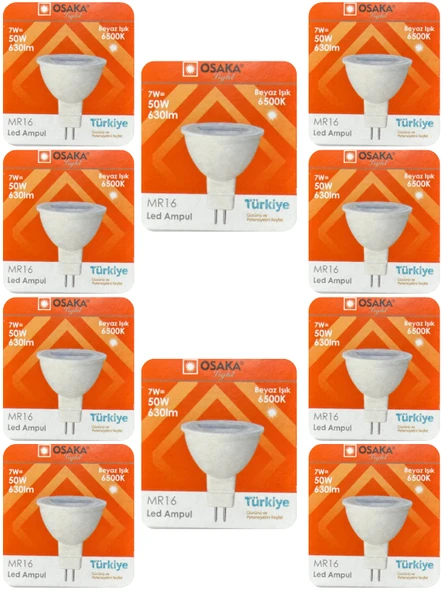 (10 Adet) Osaka 7W (50W) Beyaz Işık (6500K) G4 Duylu (İğne Bacak) Led Çanak Ampul