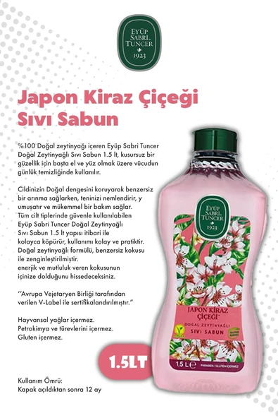 Japon Kiraz Çiçeği Eyüp Sabri Tuncer 1.5L Sıvı Sabun X2 ve ROSIE - Resim 2
