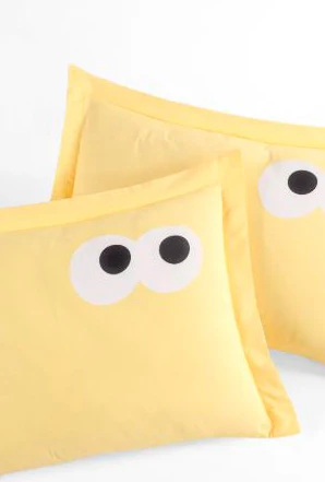 Upstyle 2li Yastık Kılıfı Oxf. Funny Sarı - Resim 3