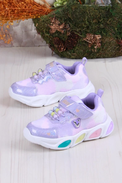 Vicco 346.B25Y.177 Lila Gelato Hafif Rahat Işıklı Kız Çocuk Ayakkabı - 3