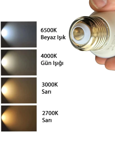(4 Adet) Osaka 7W (50W) Beyaz Işık (6500K) E27 Duylu (Kalın Duy) Led Mini Ampul - 5