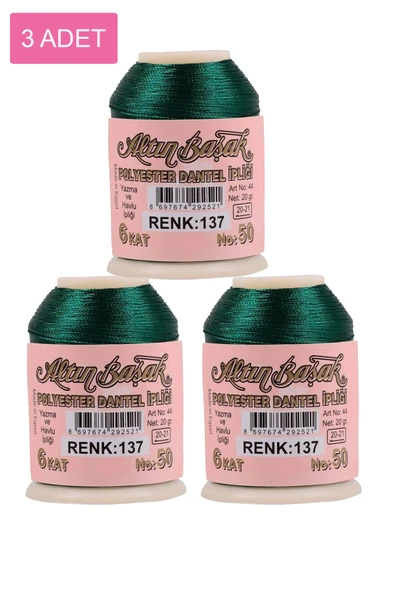 3 Adet Altınbaşak Oya ve Dantel İpi 20 gr -    - No: 137
