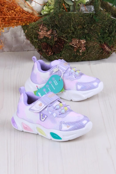 Vicco 346.P25Y.177 Lila Gelato Hafif Rahat Işıklı Kız Çocuk Ayakkabı