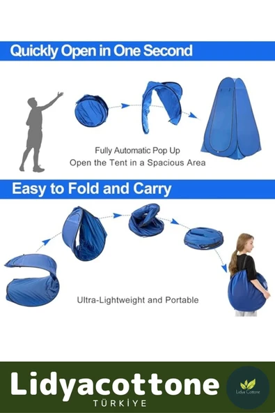 Premium Pencereli Fermuarlı Kamp Deniz Duş Giyinme WC Fotoğrafçı Iç Göstermeyen Prova Kabin Çadır - 4