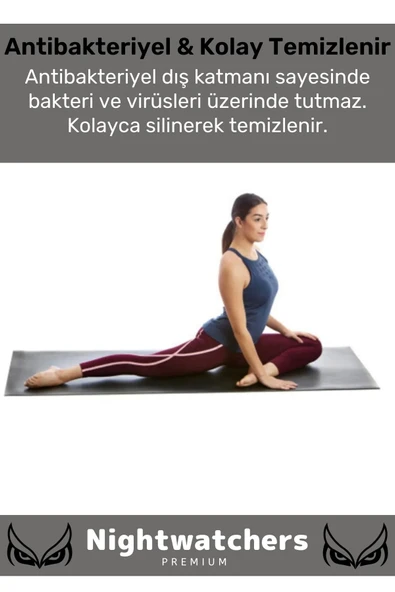 Özel Konfor Modeli Çift Taraflı Kaymaz Silinebilir Antibakteriyel Yoga Meditasyon Minderi 6,5mm Mat - 6
