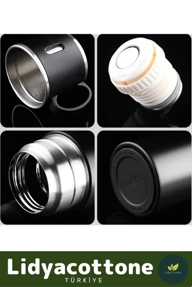 3 Bardaklı Soğuk Sıcak Termos Vakumlu Termos Set Çanta Hediyeli Paslanmaz Çelik 550 Ml - 4