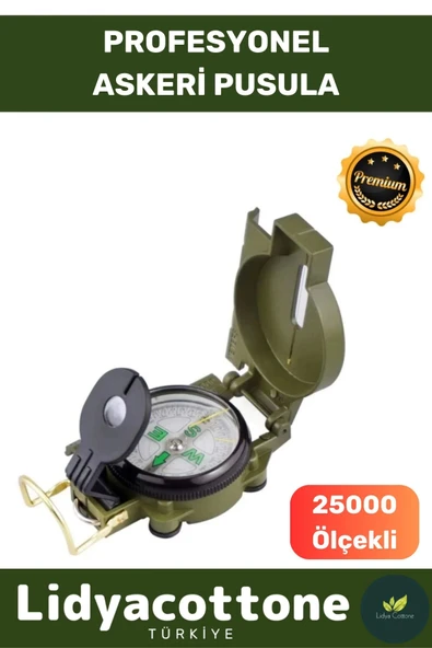 Askeri Profesyonel Pusula Büyüteçli Döner Göstergeli Tel Kılavuzlu Metal Dayanıklı Kasa