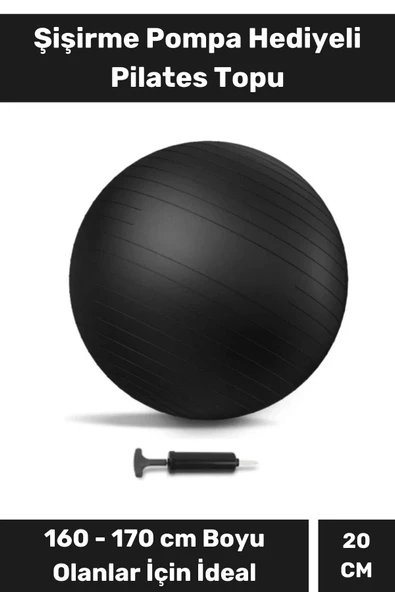 Mini Gymball 20cm Mavi Pilates Denge Egzersiz Topu Profesyonel Seri Şişirme Pompa