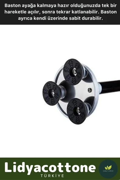 Led Işıklı Fenerli Yürüyüş Bastonu Kolay Açılıp Kapanan Dayanıklı Katlanabilir Full Fonksiyonlu - 5