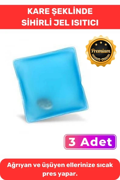 Soğuk Havalarda Kış Kayak Dağcı Kare Şeklinde El Isıtıcısı Sihirli Jel Torba Cep Sobası 3 Adet