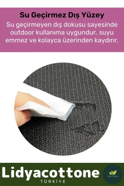 Yoga Meditasyon Minderi 10mm Mat Özel Konfor Modeli Çift Taraflı Kaymaz Silinebilir Antibakteriyel - 4
