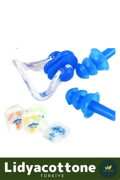 Deniz Kulak Burun Tıkayıcı Havuz Seti Gürültü Azaltan Su Bloke Eden Silikon Yüzücü Su Geçirmez - 4