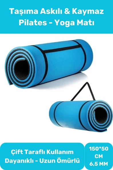 Çift Taraflı Kaymaz Silinebilir Antibakteriyel İz Yapmaz Yoga Minderi Özel Konfor Modeli 6,5mm Mat