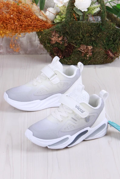 Vicco 346.F25Y.198 Beyaz Samur Rahat Hafif Kız Çocuk Ayakkabı - Resim 3