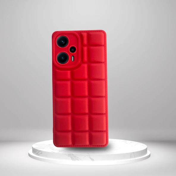 Xiaomi Poco F5 5G Uyumlu  Silikon Madlen Case KIRMIZI ürün görseli 1