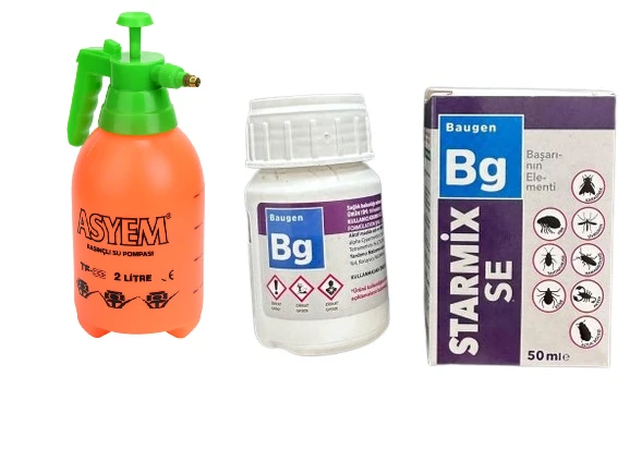Asyem Pompa 2 lt +  Starmix 50 ml (Hamam Böçeği ,Tahta kurusu ,Pire, Haşere ve kene Öldürücü) - 2