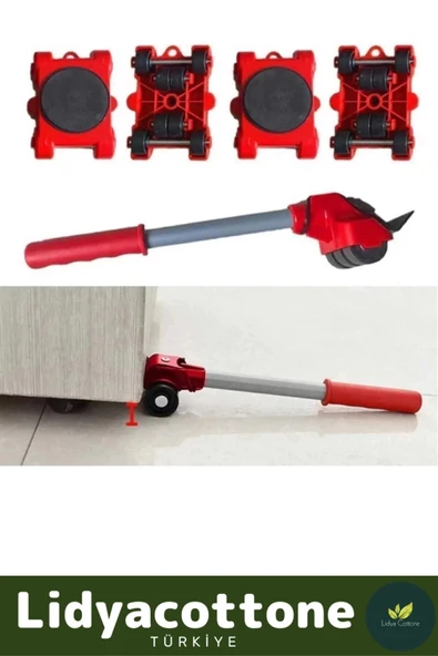 Tekerlekli Mobilya Ağır Beyaz Eşya Kaydırma Aparatı Krikolu Set - 5