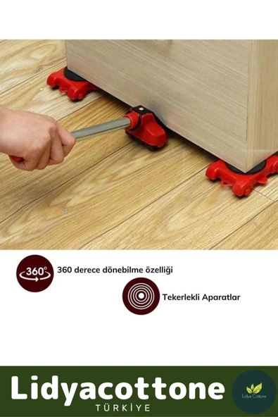 Tekerlekli Mobilya Ağır Beyaz Eşya Kaydırma Aparatı Krikolu Set - 3
