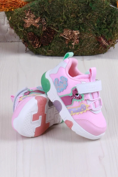 Vicco 346.P25Y.160 Pembe Number Işıklı Kız Çocuk Ayakkabı - Resim 5